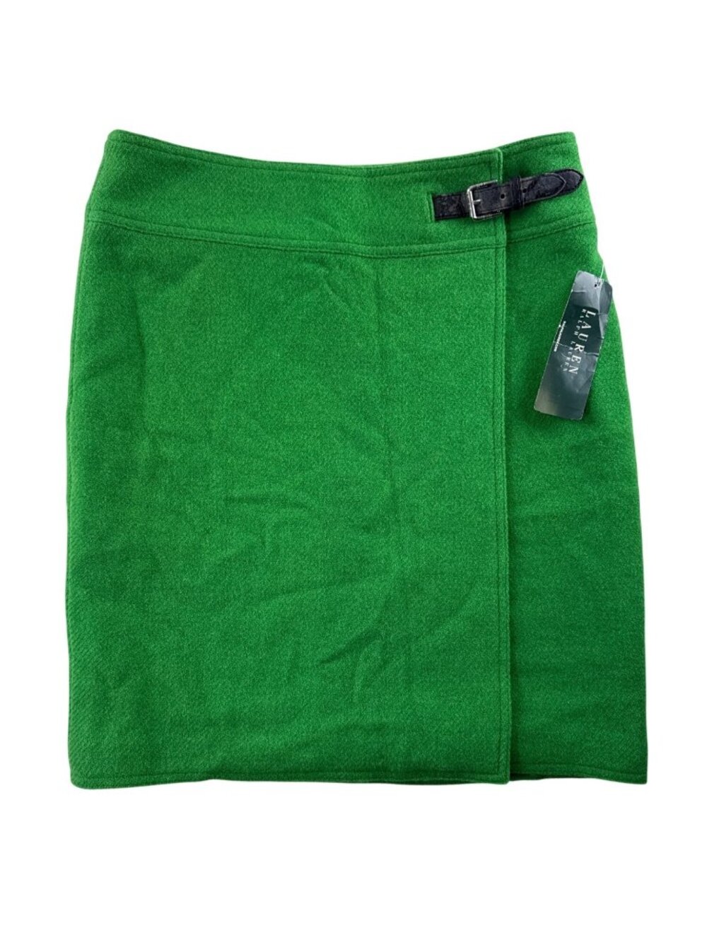 Lauren Ralph Lauren Skirt Women's 4 French Green Buckle Wrap NWT $189 Retail